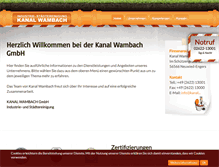 Tablet Screenshot of kanal-wambach.de